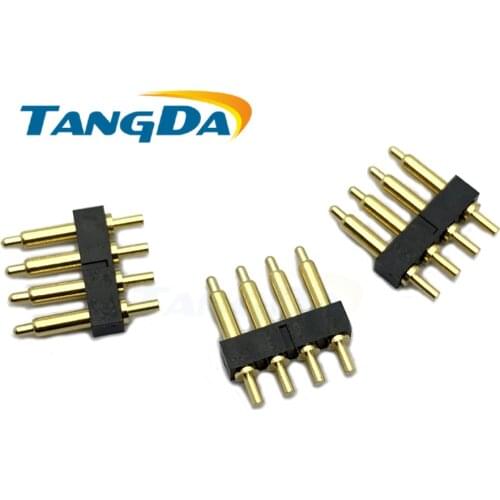 TANGDA pogo pin connector 4PIN 4P DIP thimble test pitch:2.5mm 2.5 pogopin height: 4 4.5 5 5.5 6 6.5 7 7.5 8 9 10 1.2A AG