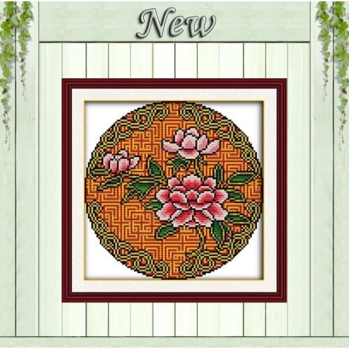 Fortune comes with blooming flower lotu Painting Counted Print on canvas DMC 14CT 11CT Cross Stitch Needlework Kit Embroider Set