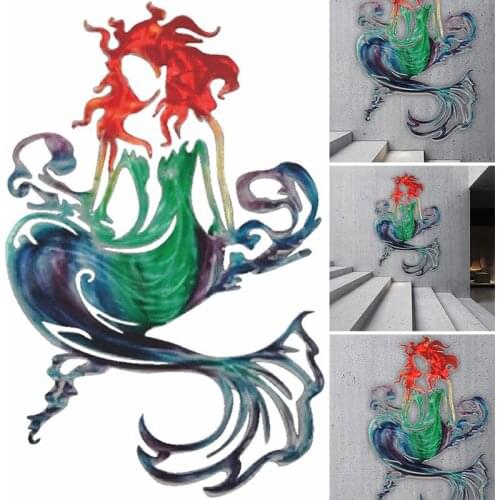 Mermaid Wall Decoration Crafts Mermaid Metal Wall Art Suitable for Family Garden Beach Decoration Unique Gifts Ornaments