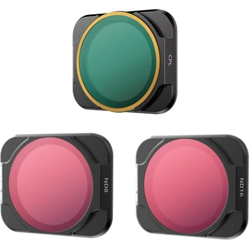 For DJI Air 2S 3pcs Ultra-light Camera Lens Filter Aluminum Frame ND8 ND16 CPL Ultralight Filters Kit Camera Drones Accessorie