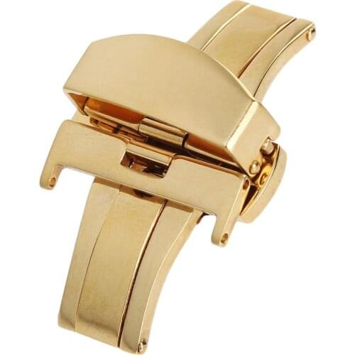 Universal Stainless Steel Flip Lock Butterfly Deployment Clasp Watch Deployant Buckle