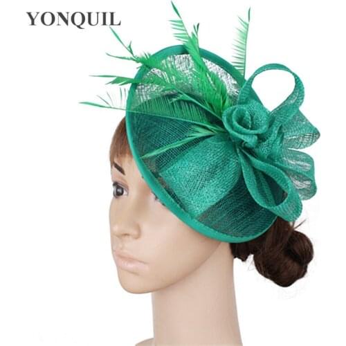 Vintage Formal Dress Women Chapeau Cap Party Dinner Headpiece Bride Wedding Fascinator Hat Fancy Feather Headwear Hair Pins