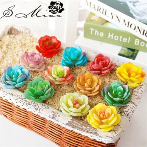 1pc Green Flocking Artificial Succulents Plants Bonsai Home Balcony Windowsill Decoration DIY Plastic Plants Mini Desktop Bonsai