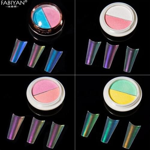 1Box Double Color Nail Art Solid Aurora Powder Chameleon Glitter Decorations Mirror Holographic Tool