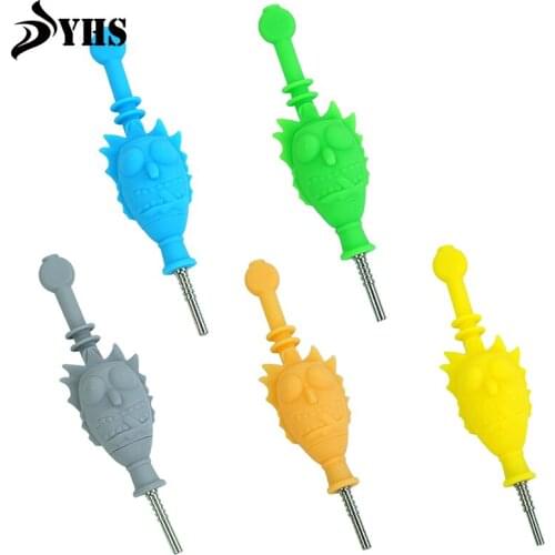 1 PCS Silicone Smoking pipes Hand oil pipe with 10 MM Titanium Tip Pipe Tobacco Pipe Accessories for man smoking