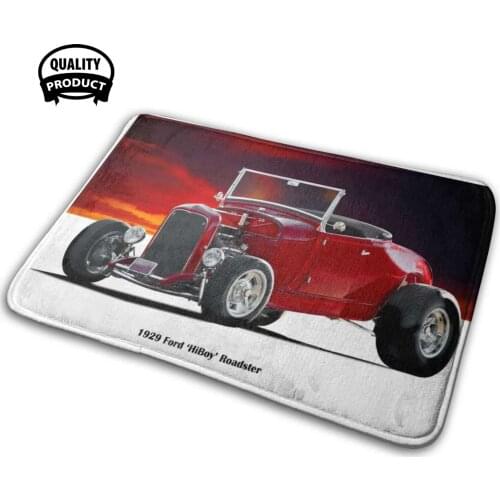 1929 Ford Hiboy Roadster Soft House Family Anti-Slip Mat Rug Carpet 1929 Roadster Roadster Hiboy Model A Custom Wheels V8 Auto