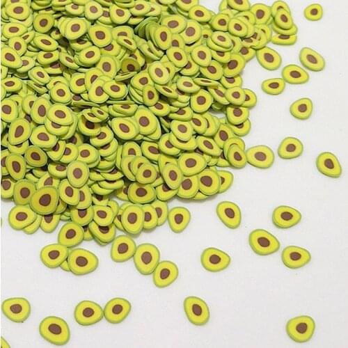 20g 5*7 mm Fruit Beads Polymer Clay Beads Avocado Polymer Clay Spacer Beads For Jewelry Making Handmade Crafts
