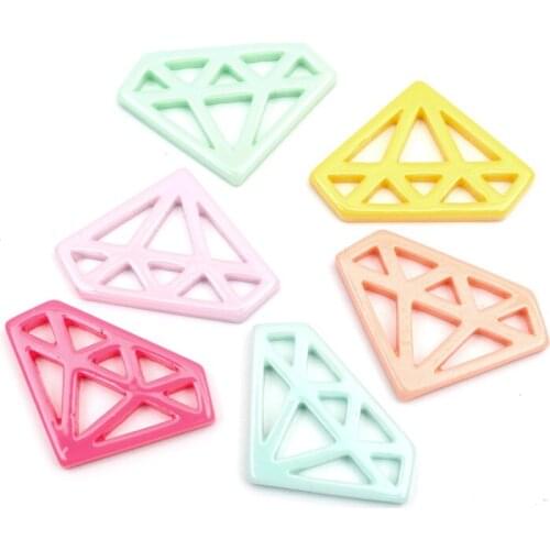 20pcs Mixed Diamond Shape Resin Decoration Crafts Flatback Cabochon Embellishments For Scrapbooking Beads Diy Accessories