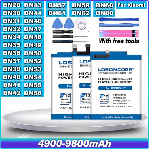LOSONCOER 5300mAh BN31 Battery for Xiaomi Mi 5X Mi5X / Redmi Note 5A 5A pro Batteries For Xiaomi Mi A1 / Redmi Y1 Lite