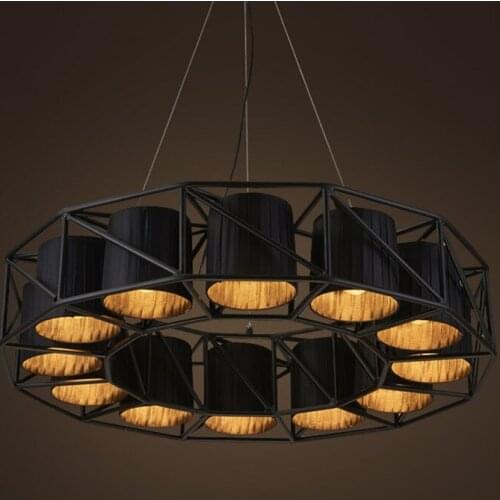 American industrial style retro pendant light wrought iron lamps for restaurant bar living room bedroom decoration chandeliers
