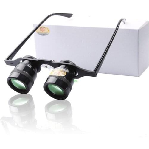Bijia Fishing Glasses 10X Magnifying Loupe Binoculars Green Film HD Magnifier For Hiking Concert Watching Sport With Box