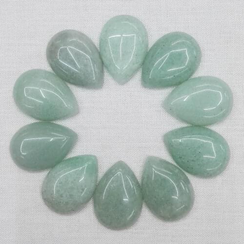 Wholesale 25x18mm natural Green Aventurin stone teardrop CAB CABOCHON beads for DIY jewelry accessories Free shipping 20pcs/lot