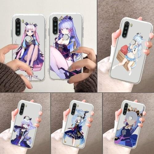Genshin Impact Kamisato Ayaka Phone Case Transparent For Xiaomi Redmi Note 7 7A 8 8T 9 9A 9S 10 K30 Pro Ultra transparent