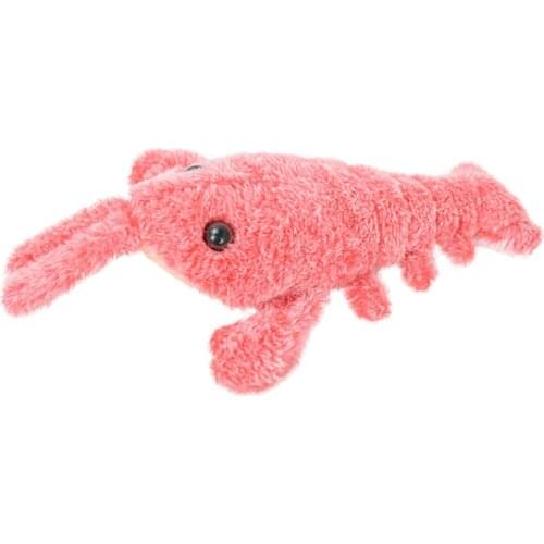 Kids Electric Jumping Shrimp Plush Toy USB Charging Simulation Lobster Pink Simulation Lobster Toy Paren Kid Interactive Tool