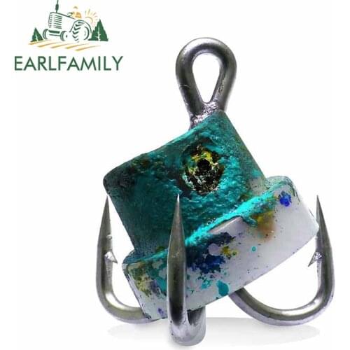 EARLFAMILY 13cm x 10cm for Fishing and Graffiti Blue Car Sticker Waterproof Scratch-proof Window Decal Custom Printing Decor