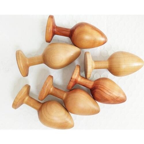 China Factory Price Wooden Anal Plug Masturbation Sex Toys Big Ass Toy for Women And Men