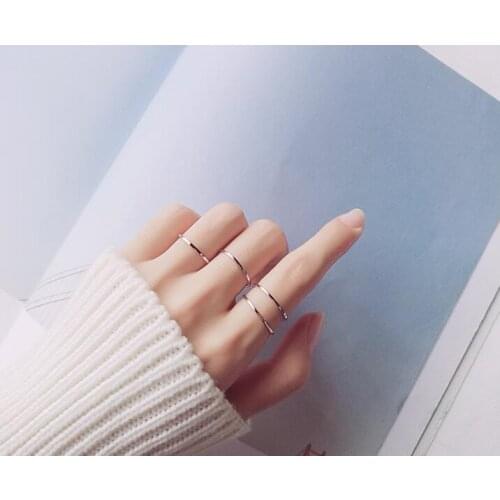 1PC Womens Very Thin 1MM REAL.925 Sterling Silver fINE jEWELRY Ring Knuckle Midi Finger Ring GTLJ1316