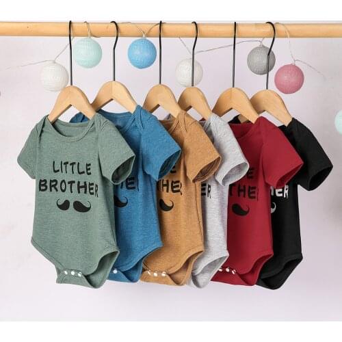 2020 Newborn Baby Romper Short Sleeve Baby Boys Girls Mustache Letter Clothes Summer Baby Bodysuit Infant Clothing for Babies