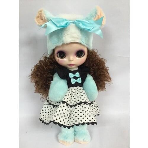 Nude blyth Doll,Factory doll ,brown hair ,Special eye piece Suitable For DIY Change BJD Toy For Girls