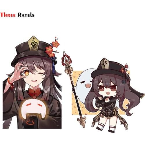 Three Ratels A320 Hot Anime Game Role Hu Tao Genshin Impact Sticker For Kids Room Wall Creative Laptop Scratch Proof Decal