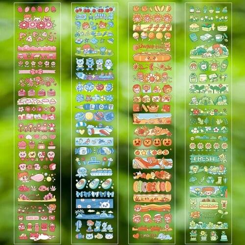 Kawaii Cartoon girl animal Fruits Decorative Stationery PVC Stickers Scrapbooking DIY Diary Album Stick Lable