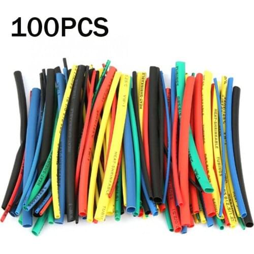 100Pcs Heat shrink tube kit Insulation Sleeving Polyolefin Shrinking Assorted Heat Shrink Tubing Wire Cable