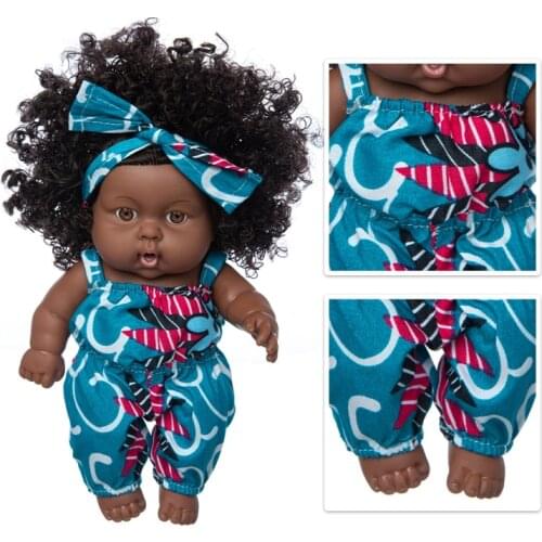 2021 New Baby African Dolls Pop Reborn Silico Bathrobre Vny 20cm Born Poupee Boneca Baby Soft Toy Girl Todder