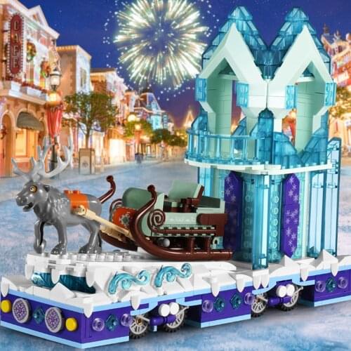 New Creative Design Gril Fantasy Crystal Parade Floats Castle Building Block Romantic Garden Bricks Toys Holiday Gift For Girl