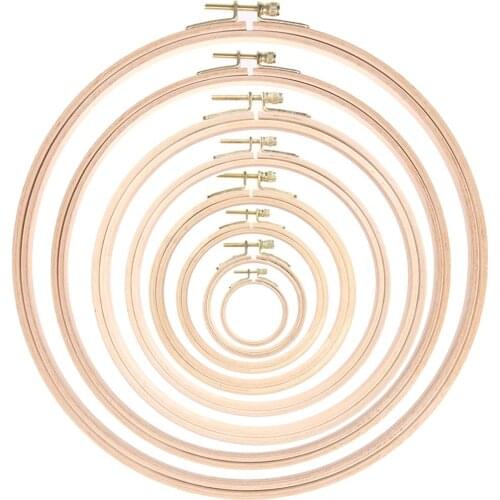 Embroidery Hoop DIY Wooden Cross Stitch Frame Needlework Hoop Ring Hand Embroidery Tool