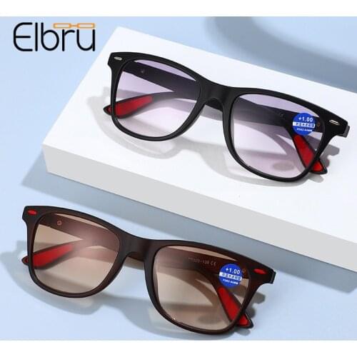 Elbru Vintage Anti Blue Light Reading Glasses Women Men Clear Far And Near Area Lens Presbyopia Eyeglasses Diopters +1.0 +4.0