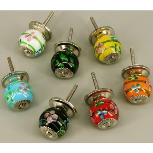 One Piece Solid handmade art glass Door Knob Decorative Handle and Pull, Kids Baby Nursery Furniture Knob, Modern Dresser Knob