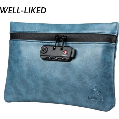 Smoking Smell Proof Bag PU Leather Tobacco Pouch with Lock for Weed Herb Odor Proof Stash Container Case Storage