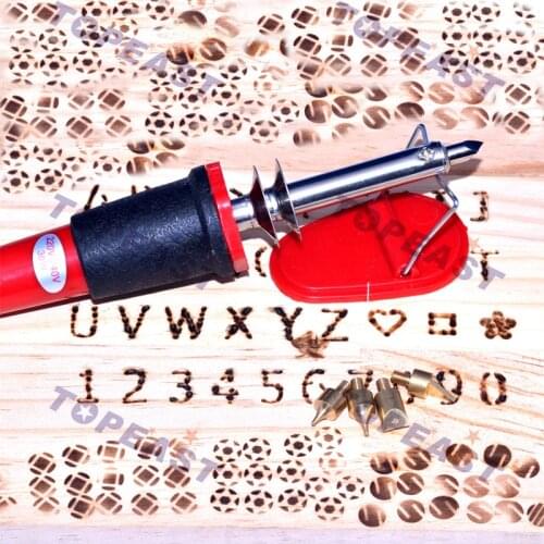 TOPEAST 220v 30W Pyrography Tool Wooden Burning Craft Woodburning Pen tool set