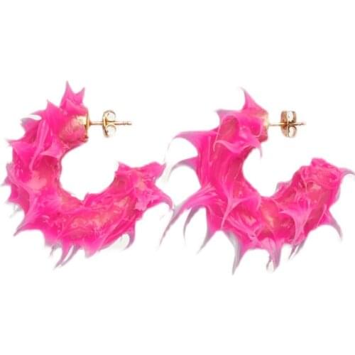 Tufted Rubber Earrings Colorful Dripping Oil Sandy Stars Same Style Street Wild Fashion Ins Jewelry Accessories