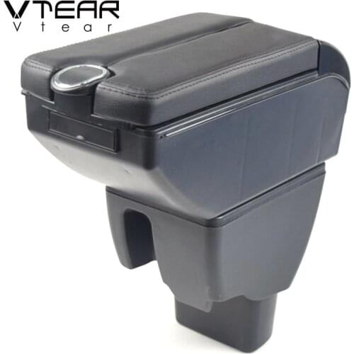 Vtear For Hyundai Xcent accessories car armrest ABS arm rest leather storage box center console interior parts decoration auto