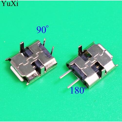 YuXi 2Pin USB 90 /180 degree DIP 2 Pin USB Connectors Plastic Shell Micro USB Connector Jack Tail Plug Mini Sockect Terminals