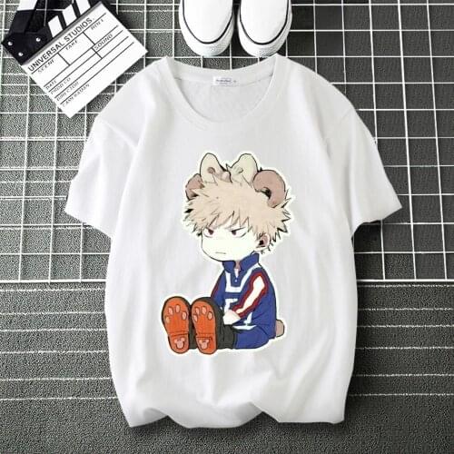 My Hero Academia Todoroki Shoto Graphics Printed High flexibility T-Shirt Round Neck Short Sleeve Modal Top T shirt