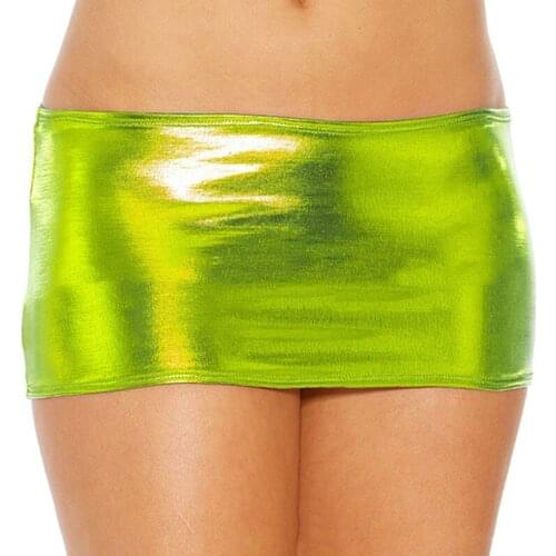 Women Sexy Mini Skirt Low Waist Performance Elastic Bronzing Skinny Skirt Sexy Slim Buttocks Mini Skirt Pencil Above Knee, Mini