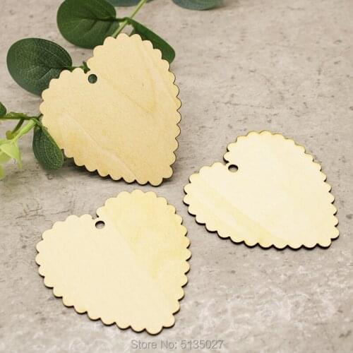 Scalloped Heart - Laser Cut Out Unfinished Wood Shape