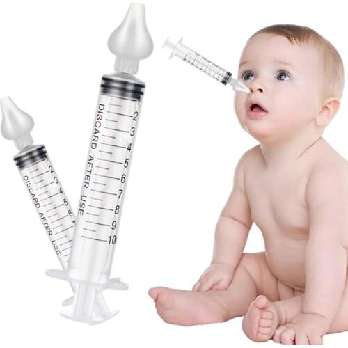 2Pcs 10ML Baby Nose Clean Needle Tube Infant Newborn Soft Silicone Care Nasal Aspirator Cleaner Toddler Rhinitis Nasals Washer