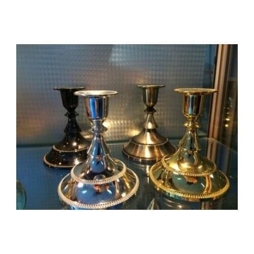 1 arm 12cm height 4 colors (silver gold black bronze ) european style metal candle holder for home bar wedding decoration