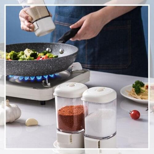 1pc Quantitative Seasonor Kitchen Organizer Storage Boxes Spices Seasoning Jar Transparent Sugar Salt Bottle Kitchen Accessories