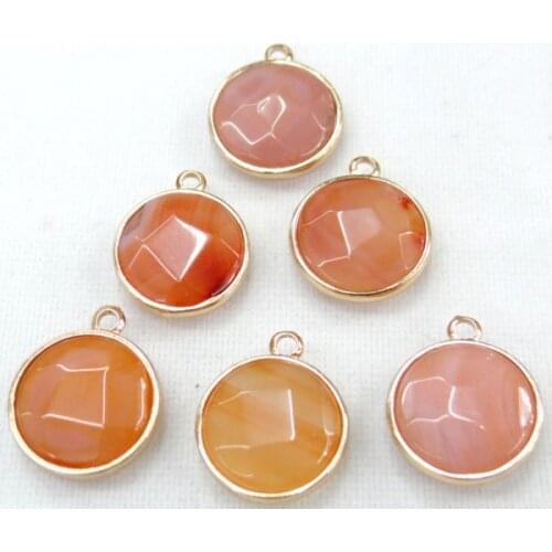 Wholesale 12pcs Fashion charm high quality natural red agates stone round Shape Pendant DIY for Jewelry Making Accessories