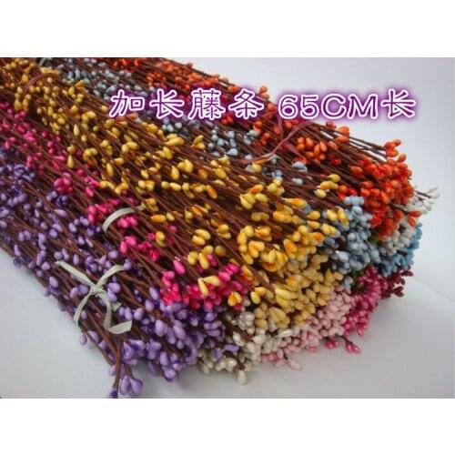 200 Stems X PRETTY 65cm Length PIP BERRY STEM FOR DIY WREATH ,FLORAL FILLERS, CRAFTS DECORATION, MIX 18 COLORS