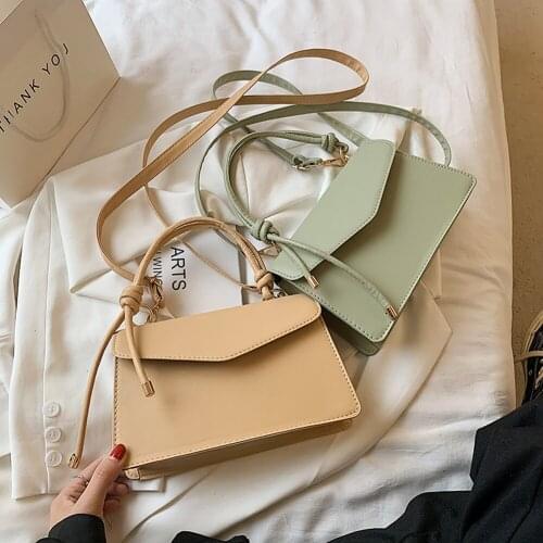 2021 Womens Bag PU Leather Solid Color Shoulder Crossbody Bags for Women Elegant Female bag Small Flap Shopper Handbags Purse