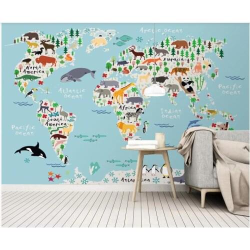 3d wallpaper custom photo mural Modern and fresh cartoon animal world childrens room home decor wall paper for living room