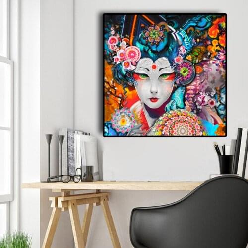 Abstract Watercolor Chiesse Figure Psychedelic Oil Painting on Canvas Posters and Prints Wall Pop Art Picture for Living Room