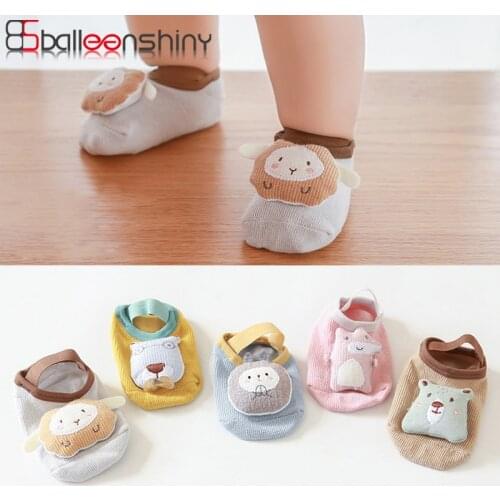 Balleenshiny Cute Cartoon Animal Casual Shoes Newborn Thin Mesh Braesthable Socks Kids Crawling Floor Shoe Non-slip First Walker