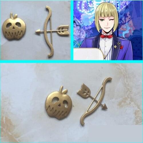 Game Twisted-Wonderland Cosplay Rook Hunt Uniform Brooch Badge Skeleton Bow and Arrow Chest Ornament Decoration Cosplay Props