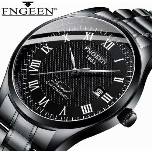 Luxury Top Brand Business Man Watch Black Steel Waterproof Quartz Wristwatch Montre Homme Fashion Relogio Masculino Mens Watch